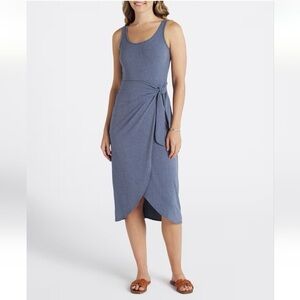 Nine Britton Blue Midi Wrap Tank Dress